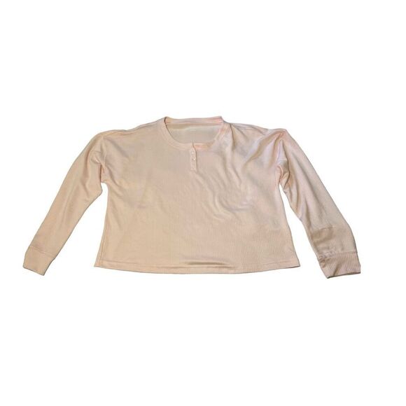 Jenni intimates, ribbed Henley, parfait pink size large - Picture 2 of 6